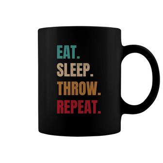 Eat Sleep Throw Repeat Track And Field Throwing Retro Coffee Mug | Mazezy