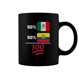 Ecuadorian Plus Mexican Mix Flag Heritage Gift Coffee Mug | Mazezy