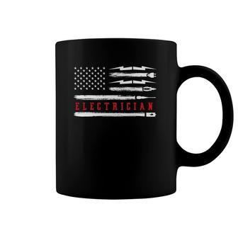Electrician Patriot American Flag Patriotic Top Electrical Coffee Mug | Mazezy