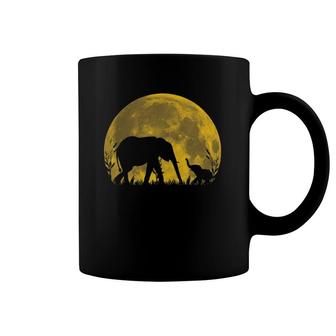 Elephant And Moon Safari -African Wildlife Coffee Mug | Mazezy