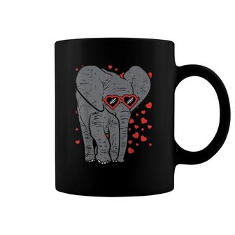 Elephant Heart Glasses Cute Valentine's Day Animal Lover Coffee Mug | Mazezy