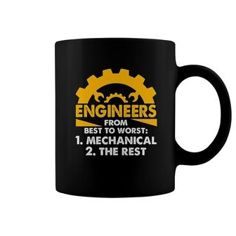 Engineers From Best To Worst Mechanical Engineering Coffee Mug | Mazezy