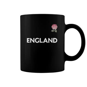 England Rugby Style Vintage Rose Crest Coffee Mug | Mazezy