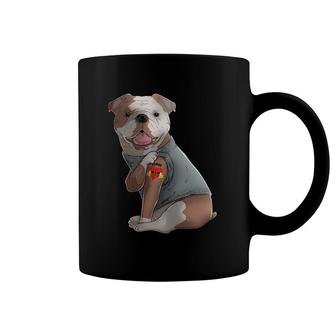 English Bulldog I Love Mom Tattoo Dog Mother's Day Coffee Mug | Mazezy