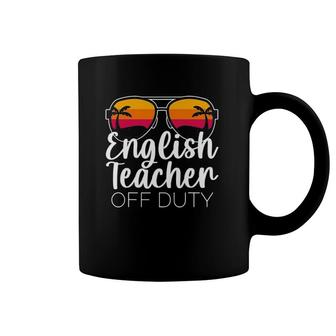 English Teacher Off Duty Sunglasses Beach Sunset Coffee Mug | Mazezy