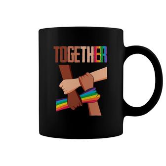 Equality Social Justice Human Rights Together Rainbow Hands Coffee Mug | Mazezy