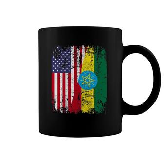 Ethiopian Rootshalf American Flag Ethiopia Coffee Mug | Mazezy