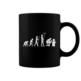 Evolution Of Man Monkey To Modern Coffee Mug | Mazezy