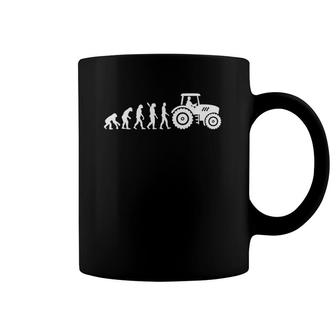 Evolution Tractor Farmer Live On A Ranch Coffee Mug | Mazezy