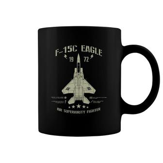 F-15 Eagle Jet Fighter Technical Drawing Coffee Mug | Mazezy