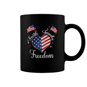 Faith Family Freedom Fourth July American Patriotic Womens Coffee Mug | Mazezy DE