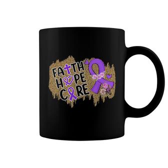 Faith Hope Love Leopard Purple Ribbon Coffee Mug | Mazezy