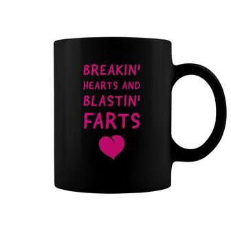 Fart Humor Breaking Hearts And Blasting Farts Coffee Mug | Mazezy