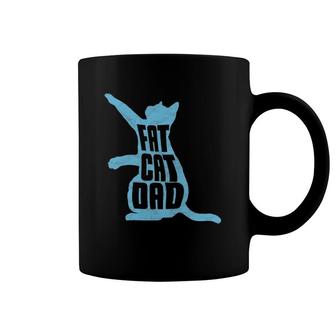 Fat Cat Dad - Funny Father's Day Chubby Chonk Daddy Fun 80S Style Coffee Mug | Mazezy
