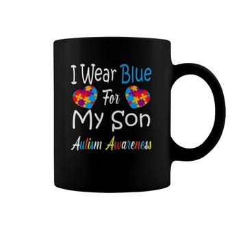 Father's Day Gift I Wear Blue For My Son Autism Awareness Coffee Mug