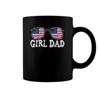 Father's Day Girl Dad 4Th Of July Usa Flag Glasses Wife Daughter Vintage Coffee Mug | Mazezy
