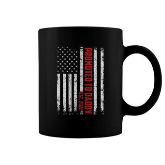 Father's Day Promoted To Daddy Est 2022 American Flag Coffee Mug | Mazezy
