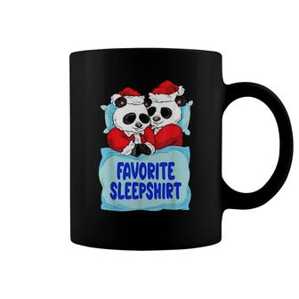 Favorite Sleep Napping Panda Couple Christmas Hats Coffee Mug | Mazezy