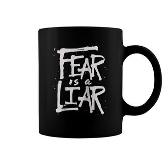 Fear Is A Liar Inspirational Christian Faith Believer Raglan Baseball Tee Coffee Mug | Mazezy
