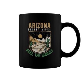 Feel The Sunset Desert Vibes Arizona Saguaro Cactus Lover Coffee Mug | Mazezy