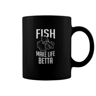 Fighting Fish Make Life Betta Splendens Aquarium Lover Gift Coffee Mug | Mazezy