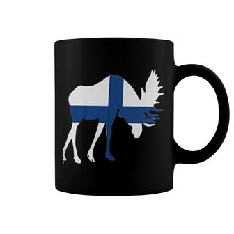 Finland Flag Moose Coffee Mug | Mazezy