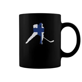 Finland Ice Hockey Player Finnish Team Stick Puck Coffee Mug | Mazezy