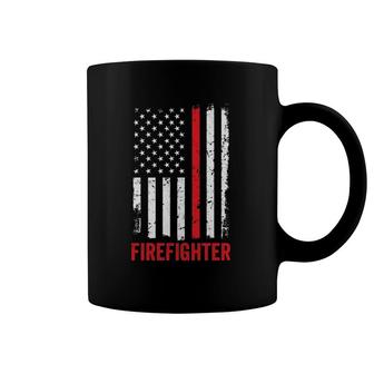Firefighter Flag Thin Red Line Fireman Fire Rescue Coffee Mug | Mazezy