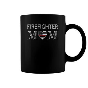 Firefighter Mom Mother Support The Thin Red Line Flag Coffee Mug | Mazezy