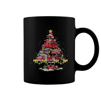 Firetruck Christmas Tree Xmas Firefighter Fireman Coffee Mug | Mazezy