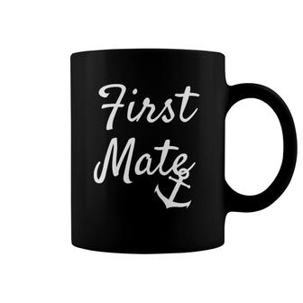 First Mate Matching Couple Cruise Boating Anchor Graphic Coffee Mug | Mazezy