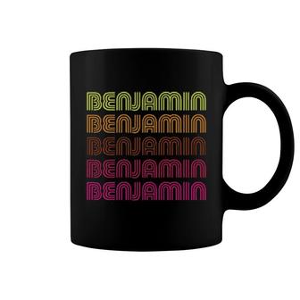 First Name Benjamin Funky Retro Vintage Disco Design Coffee Mug | Mazezy