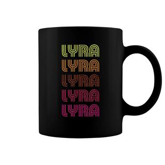 First Name Lyra Funky Retro Vintage Disco Design Coffee Mug | Mazezy