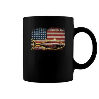 Fishing Gift Yellowfin Tuna 4Th Of July Usa American Flag Coffee Mug | Mazezy