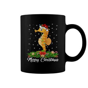 Fishing Matching Santa Hat Seahorse Fish Christmas Coffee Mug | Mazezy