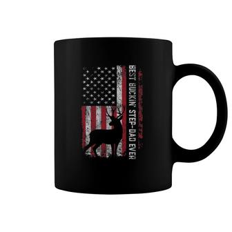 Flag Best Buckin' Step-Dad Ever Deer Hunting Father's Day Coffee Mug | Mazezy