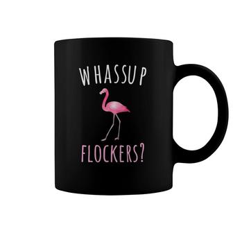 Flamingo Design Whassup Flockers Wading Bird Coffee Mug | Mazezy