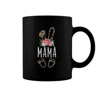 Floral Leopard Mama Bunny Gift Happy Easter Mother's Day Coffee Mug | Mazezy