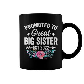 Floral Promoted To Great Big Sister 2022 Mothers Day Sister Coffee Mug | Mazezy