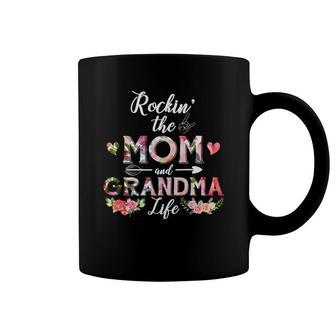 Flower Rockin The Mom And Grandma Life Coffee Mug | Mazezy