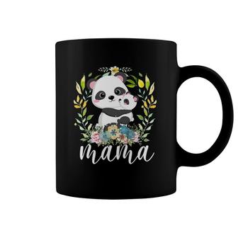 Flowers Mom & Cute Baby Panda - Animal Mama Mother's Day Coffee Mug | Mazezy
