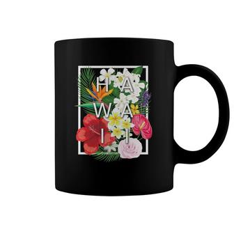 Flowers Of Hawaii Word Art Hawaiian Pride Coffee Mug | Mazezy