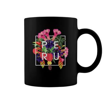 Flowers Of Peru Word Art - Peruvian Pride Coffee Mug | Mazezy