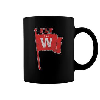 Fly The W Chicago Baseball Winning Flag Distressed Vintage Coffee Mug | Mazezy
