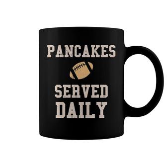 Football Offensive Lineman Men Pancakes Served Daily Pullover Coffee Mug | Mazezy
