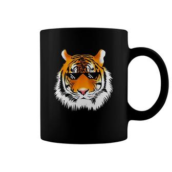  For Boy Cool Tiger Animal Pixel Glasses Coffee Mug | Mazezy