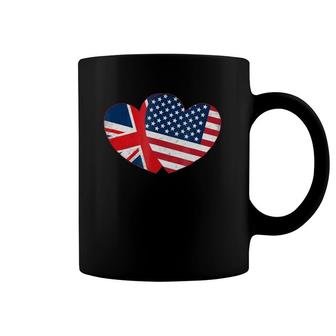 Fourth Of July S British American Flags Hearts Uk Usa Coffee Mug | Mazezy CA