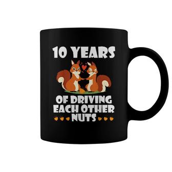 Fox Husband Wife Married 10 Years Of Driving Each Other Nuts Coffee Mug | Mazezy