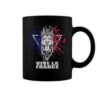 France French Flag Lion Fan Coffee Mug | Mazezy