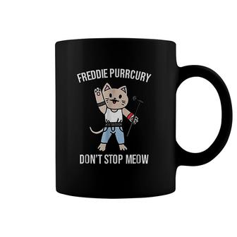 Freddy Purrcury Funny Rocknroll Dont Stop Meow Coffee Mug | Mazezy